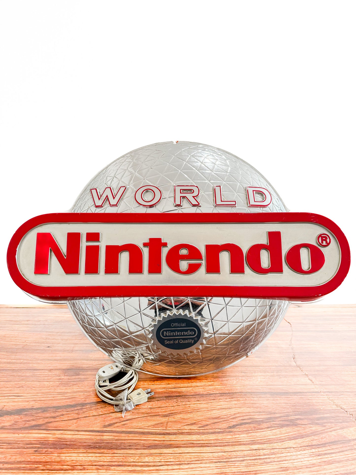 World Of Nintendo Chrome Globe Sign Rare