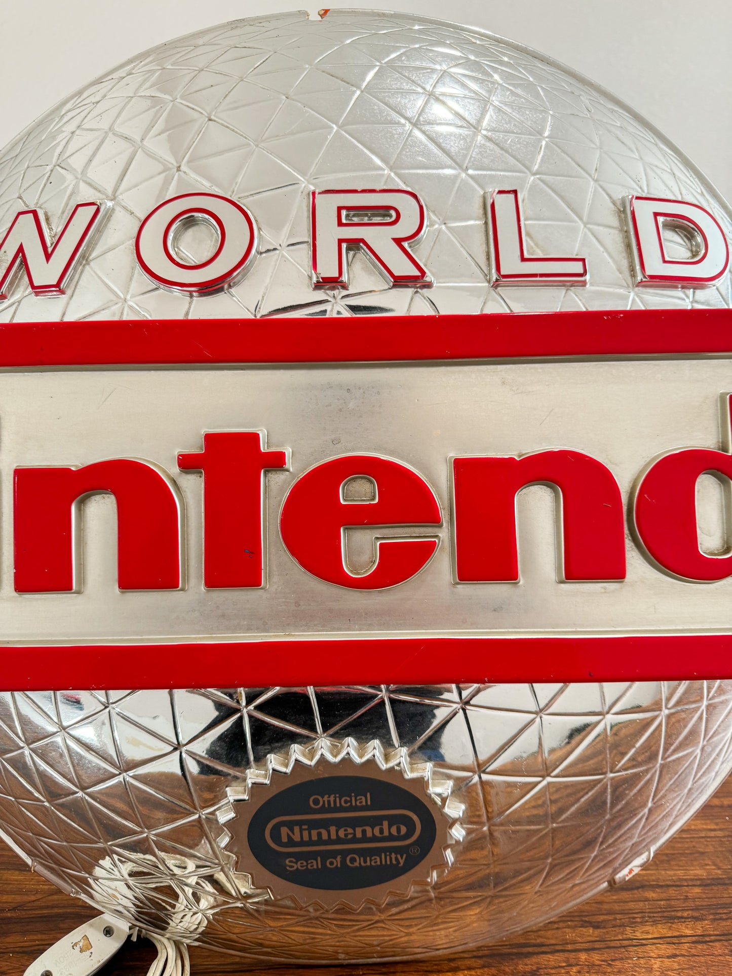 World Of Nintendo Chrome Globe Sign Rare